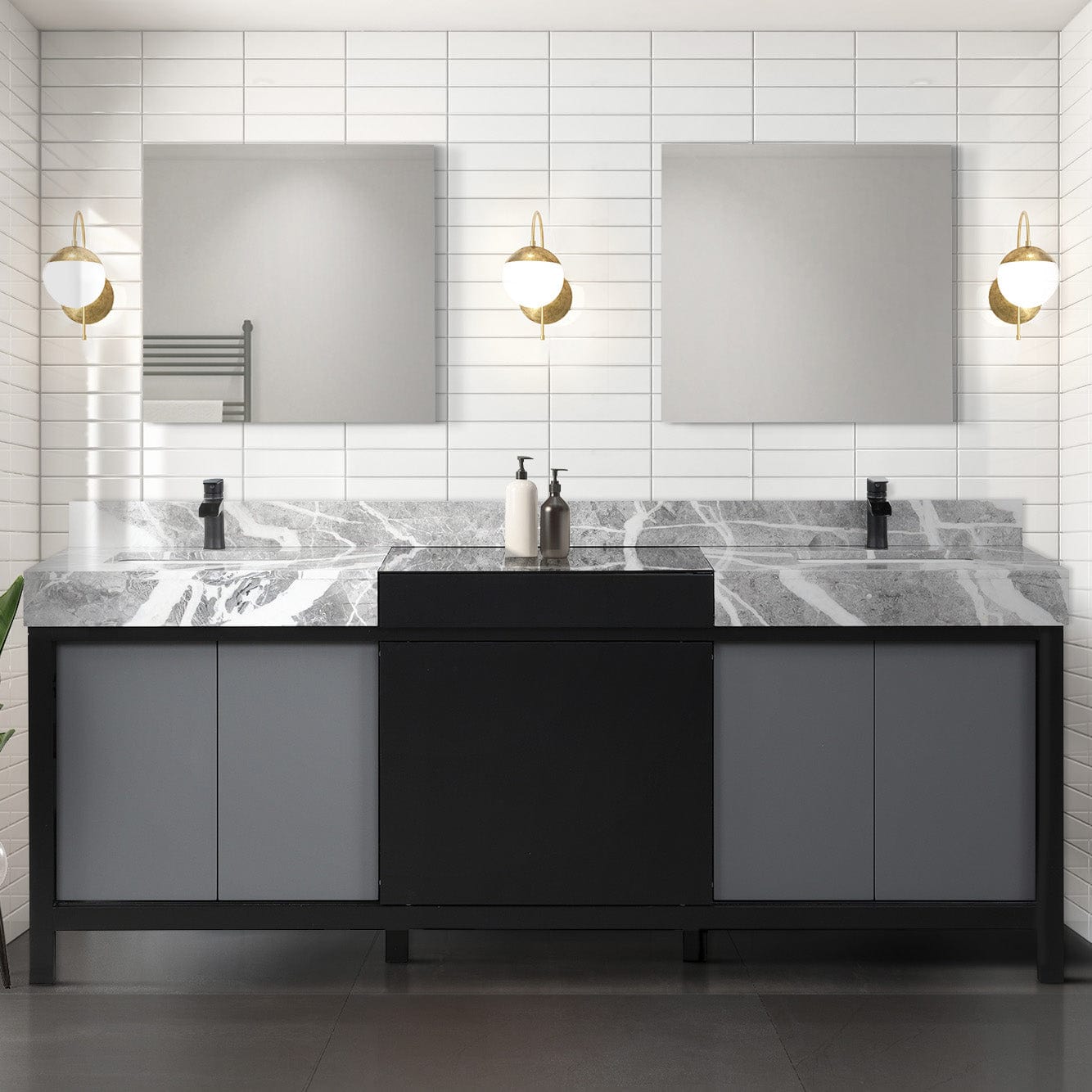 Lexora Bathroom Vanity Castle Grey Marble / 84