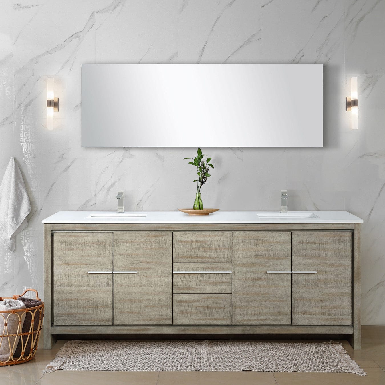 Lexora Bathroom Vanity Rustic Acacia / Cultured Marble / 80