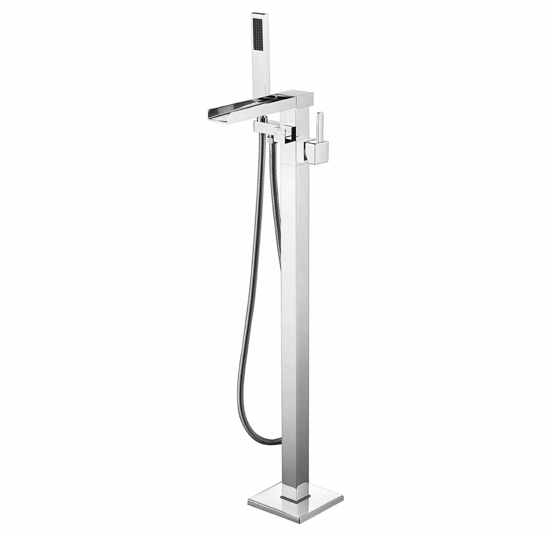 Lexora Bathtubs and Tub Fillers Chrome Cascata Free Standing Bathtub Filler/Faucet w/ Handheld Showerwand