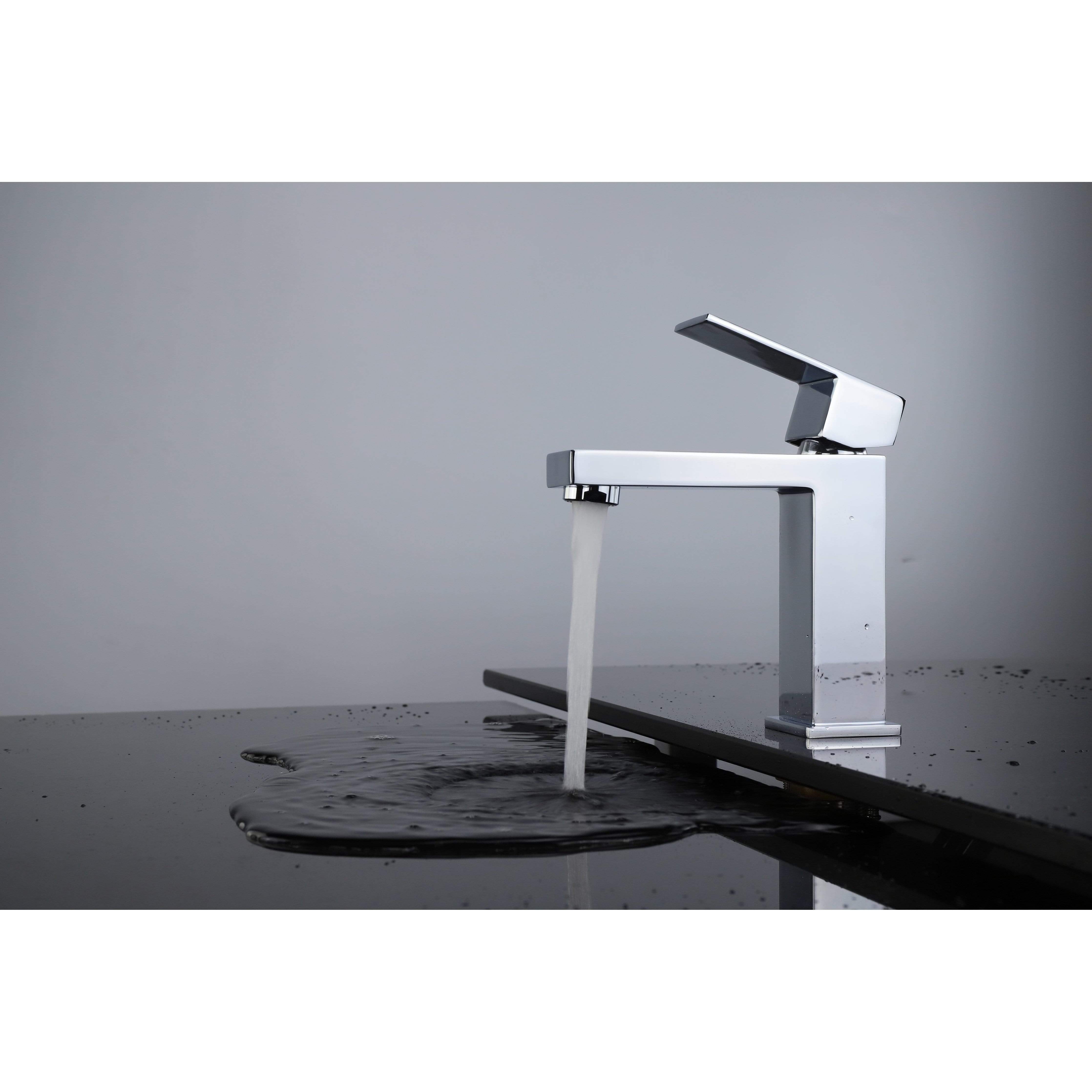 Lexora Faucet Chrome Monte Stainless Steel Single Hole Bathroom Faucet