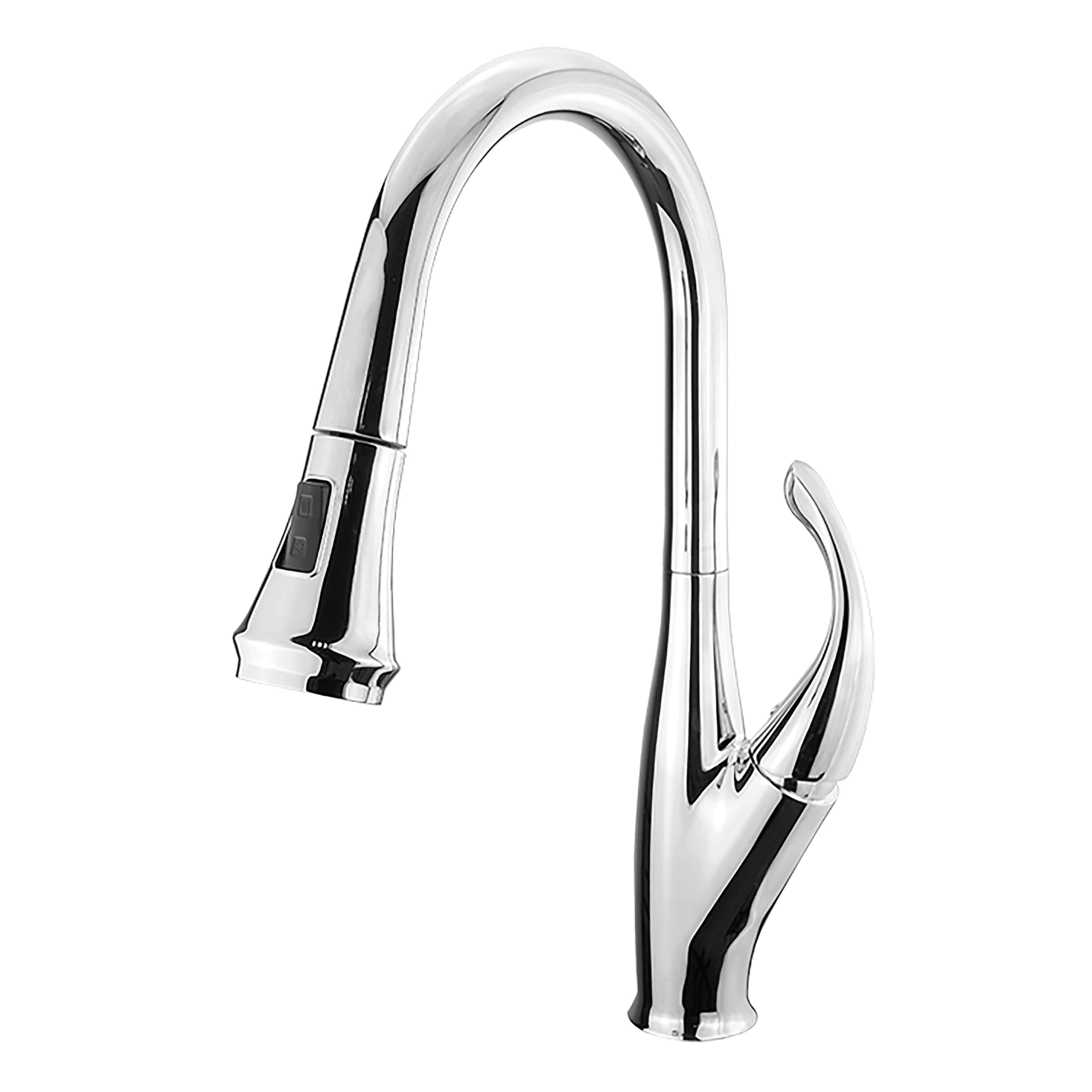 Bell + Modern Faucet Monterey Brass Kitchen Faucet w/ Pull Out Sprayer Chrome Finish